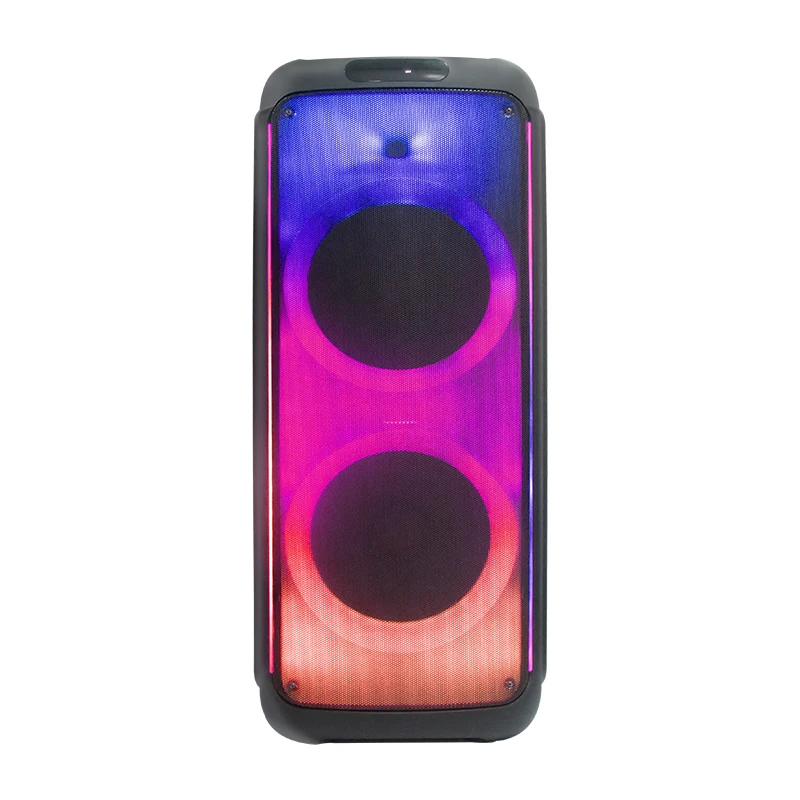 Dual 12 Inch BT Party Box Speaker With Flashing Flame Light For Karaoke