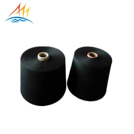 
black dyed pure virgin yarn colored 100% Polyester Spun Yarn factory price  (60468748023)