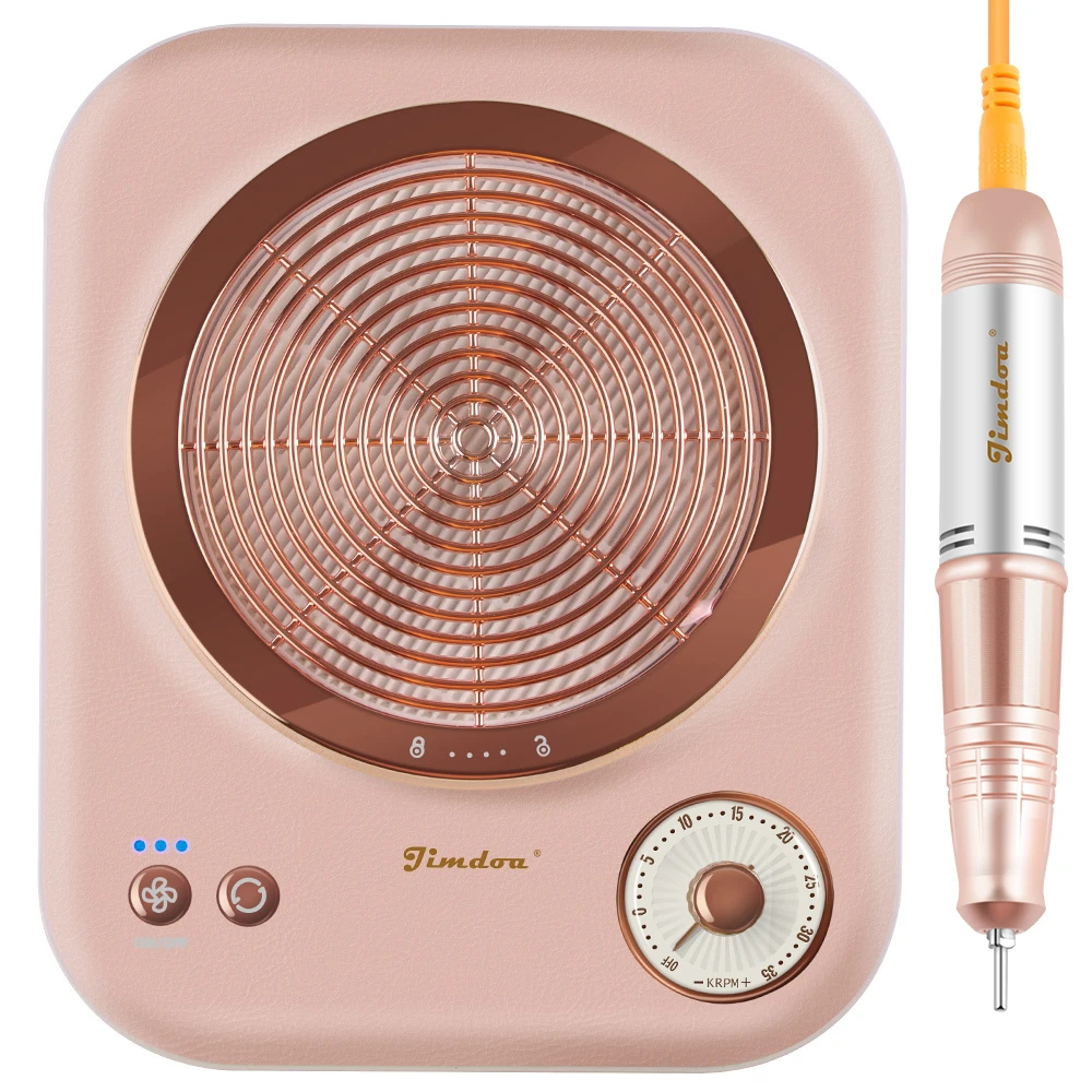 Jimdoa 80w  Nail Tools Manicure Remove Polish Vintage Leather Rechargeable Nail Polisher Nail Dust Collector 2 In 1 Naildrill