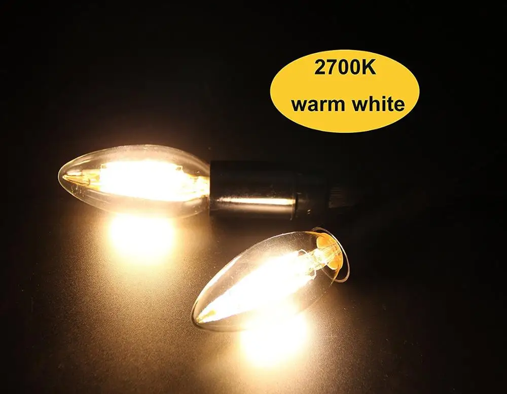 retro edison bulbs C35 4W 2700k 110V E12 Filament LED Candle 40W incande Cheap led bulbs incandescent edison bulb