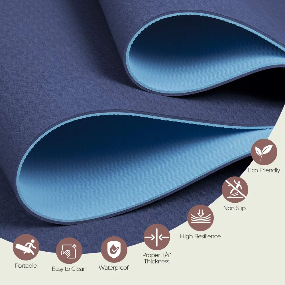 Floor Exercises Non Slip Textured Surface Eco Friendly Yoga Matt,Custom Logo TPE Yoga Mat.