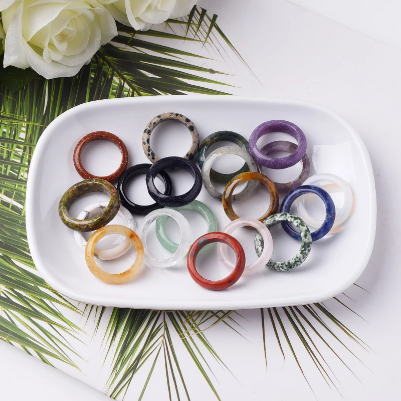 Wholesale Crystal Rings High Quality Natural Crystal Healing Stone Crystal Rings Gifts for Loved Ones