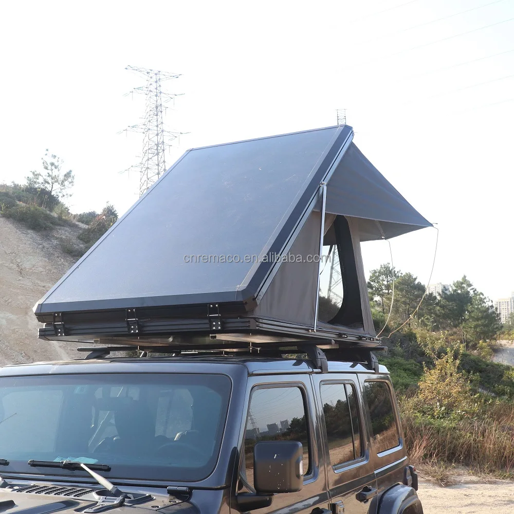 2024 Wholesale Camping Waterproof Automatic Pop Up Hard Shell 4 Person RTT Jeep Aluminum Car Rooftop Tents Wedge Roof Top Tent
