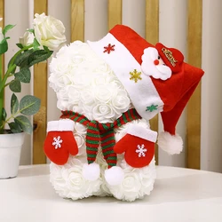25cm Pe Artificial Rose Flower Bear As Gift Use For Valentines Day Birthday Mothers Day