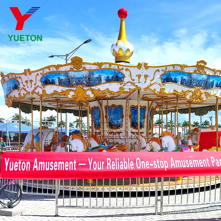 26 Seats Luxury Theme Fun Park Equipment Manege Fairground Game Kids Rides Merry Go Round Horse Carousel For Sale