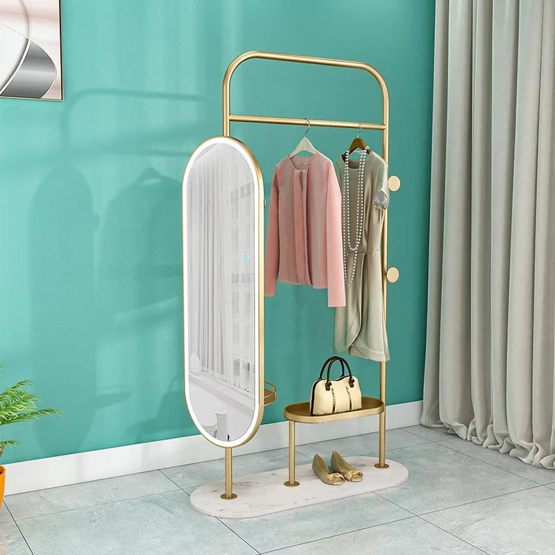 Clothes and Hats Integrated Multi-functional Modern Light Luxury Home Clothing Store Rotating Full-body Floor-to-ceiling
