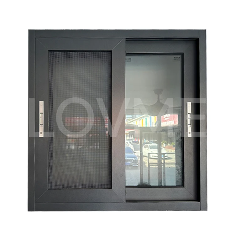 Push-Pull Design Modern House Style Professional Custom Aluminum Alloy Frame Double Glass Sliding Window