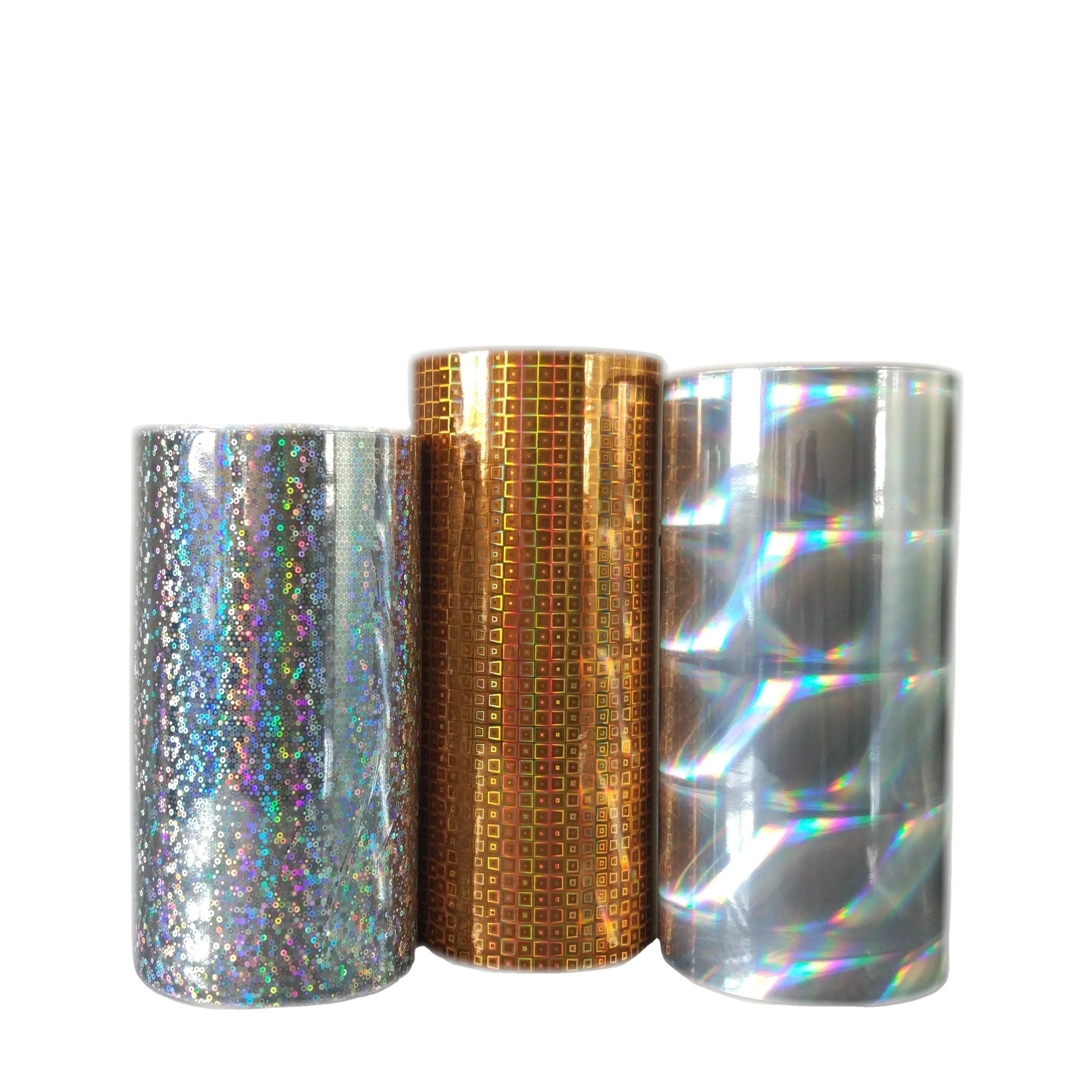 China Film Supplier Bopp Metalized Holographic Thermal Hot Roll With Glue