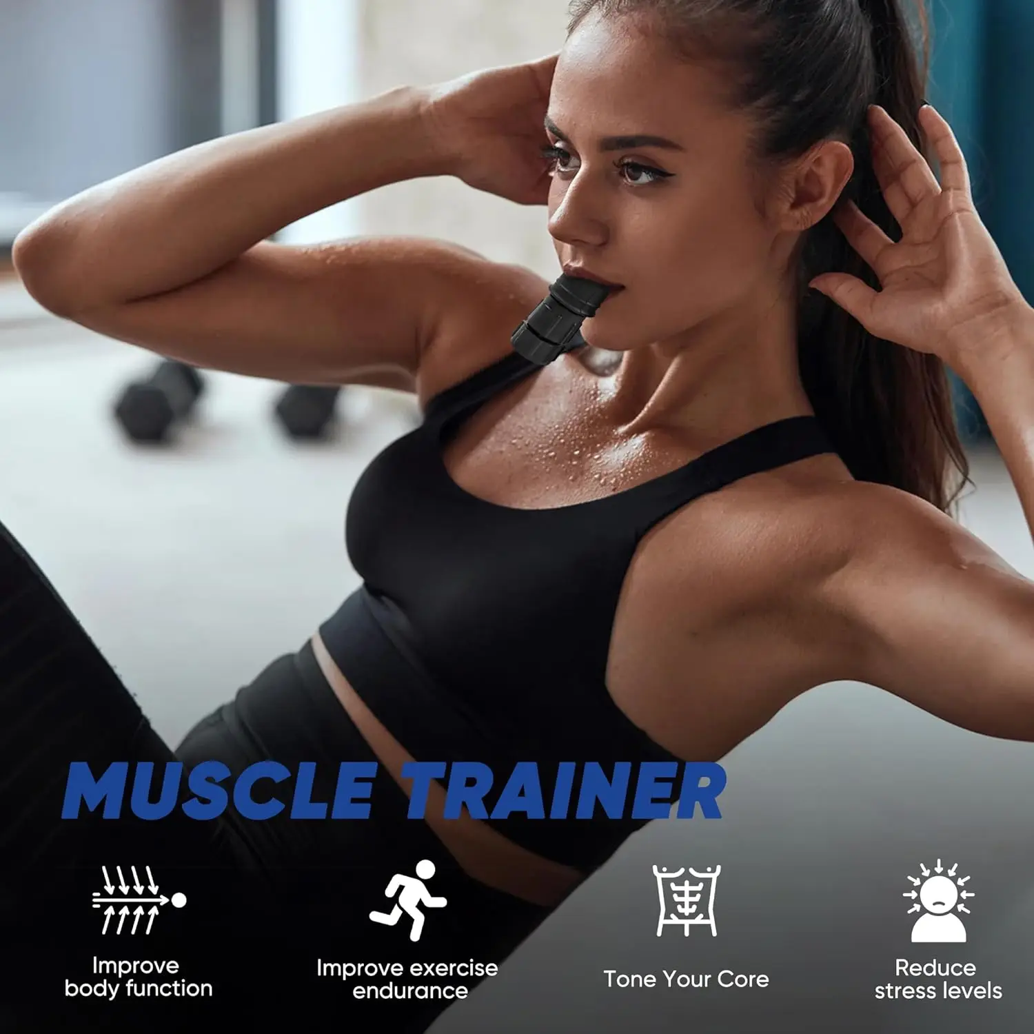 RS Sports Breathing Trainer Exercise Lung Breathing Respiratory Exerciser Mouthpiece Fitness Equipment Lungs Breathing Exerciser