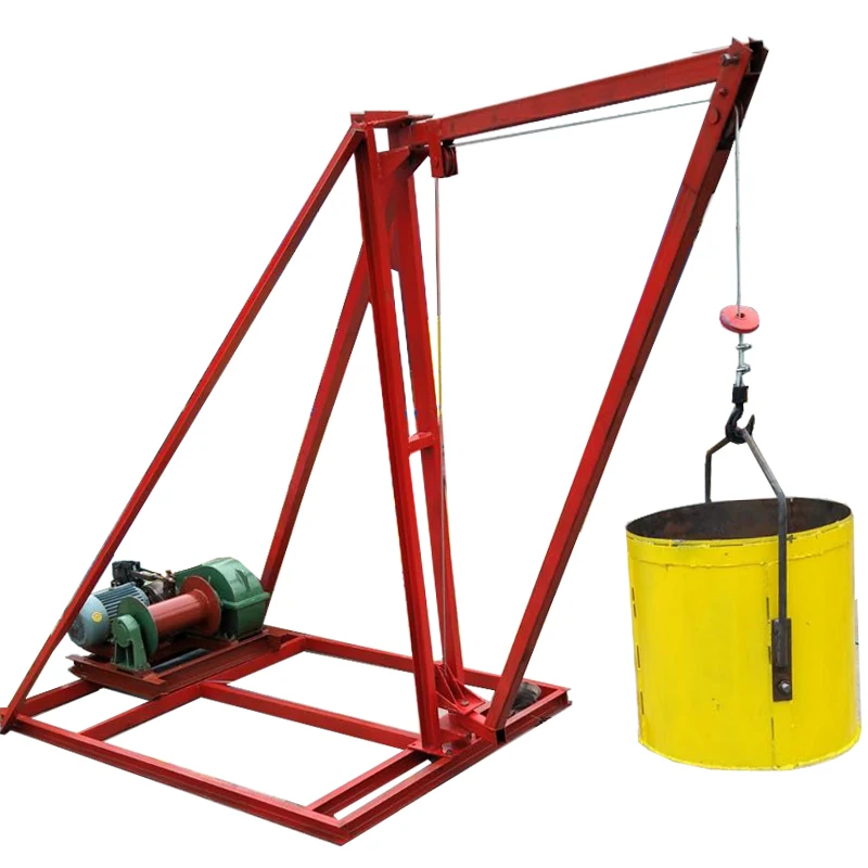 500kg Electric hoist hoist manual pile digging crane construction site drawbridge pile digging loader