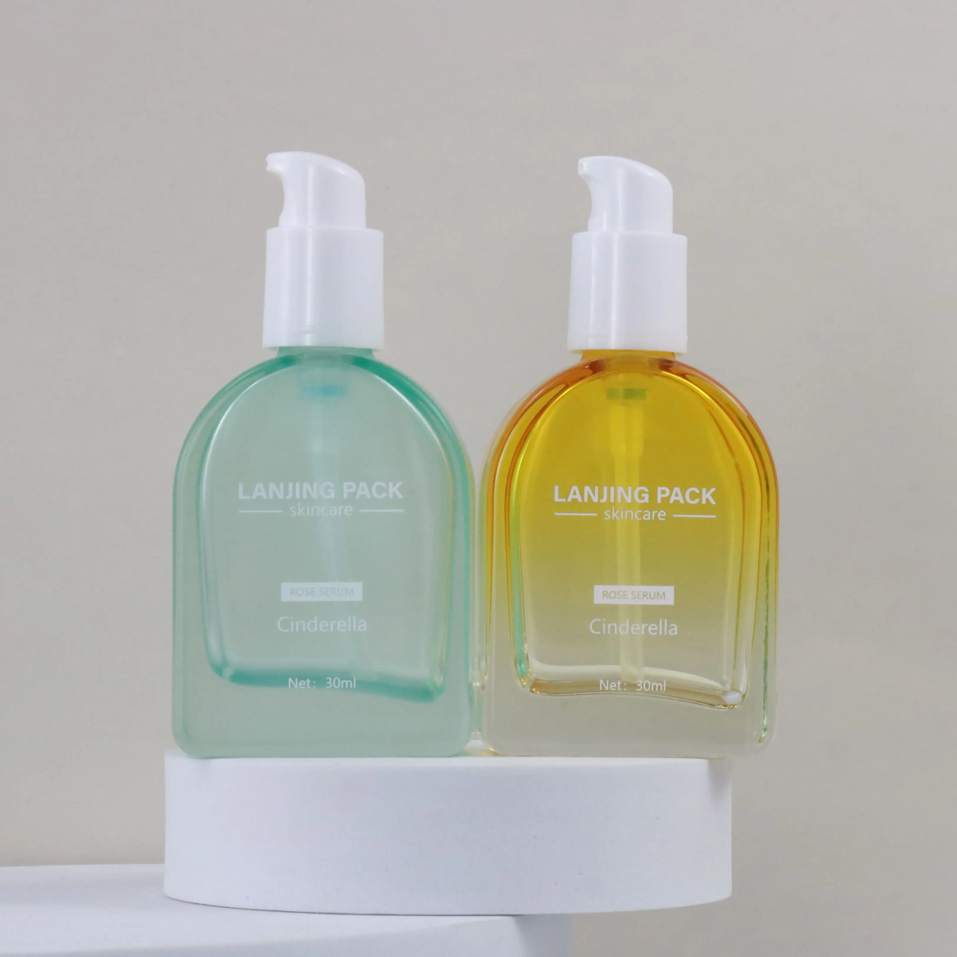 Glass Foundation Bottle Pump BB CC Cream Empty Refillable 30ML Custom Foundation Packaging Liquid Foundation Bottle