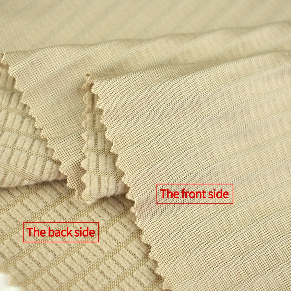 Good quality 100D cationic 5% spandex 95% polyester check jacquard knit fabric for coat