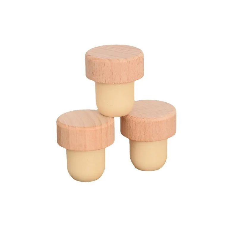 customized  wine bottle T type cover wooden cork polymer cork stopper for Room Diffuser Bottle