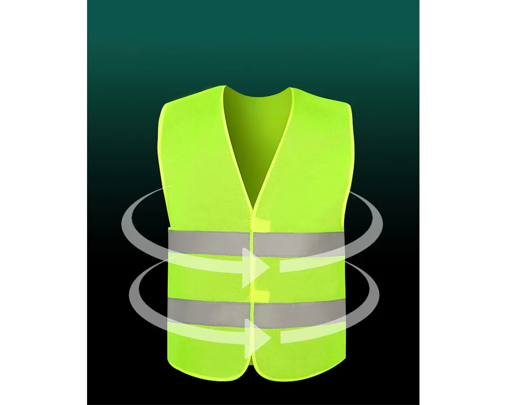 Customized Public Yellow And Orange Reflective Mesh 100% Polyester Reflective Jacket High Visibility Reflective Vest Safety Vest
