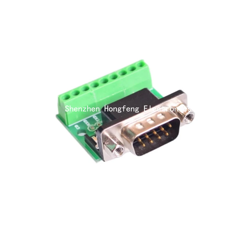 DB9 male female adapter screw wiring terminal 9-pin 9-hole RS232 RS485 conversion board