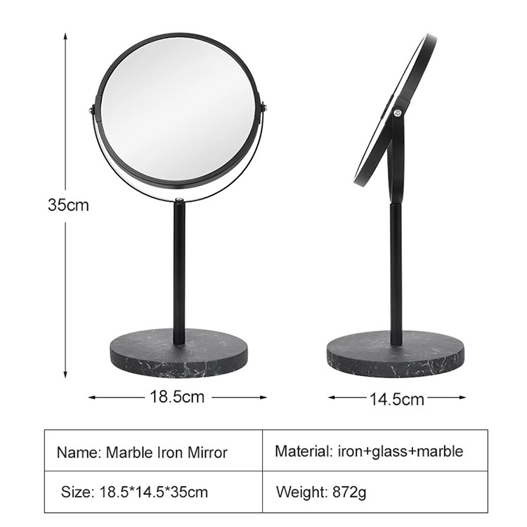 Пользовательское современное дизайнерское роскошное круглое черное зеркало для макияжа для отеля, ванной комнаты, настольное зеркало для туалетного столика, увеличительное стекло с подставкой