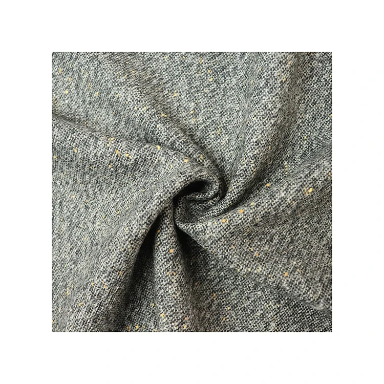 Прямые продажи с фабрики, новый стиль шерстяной кашемировой ткани в желтый горошек черного цвета