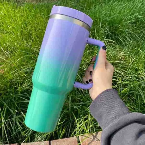 40oz ice mug second-generation stainless steel car handle beer to keep hot and cold spot.