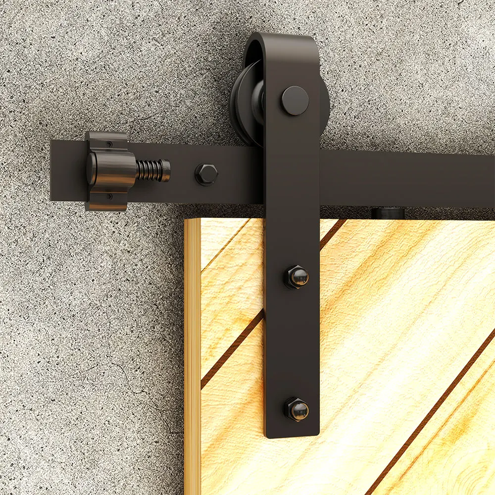 WEKIS 6.6FT Sliding Barn Door Hardware Kit Heavy Duty Easy To Install Fit Double Door Panel Basic Style Hangers Black