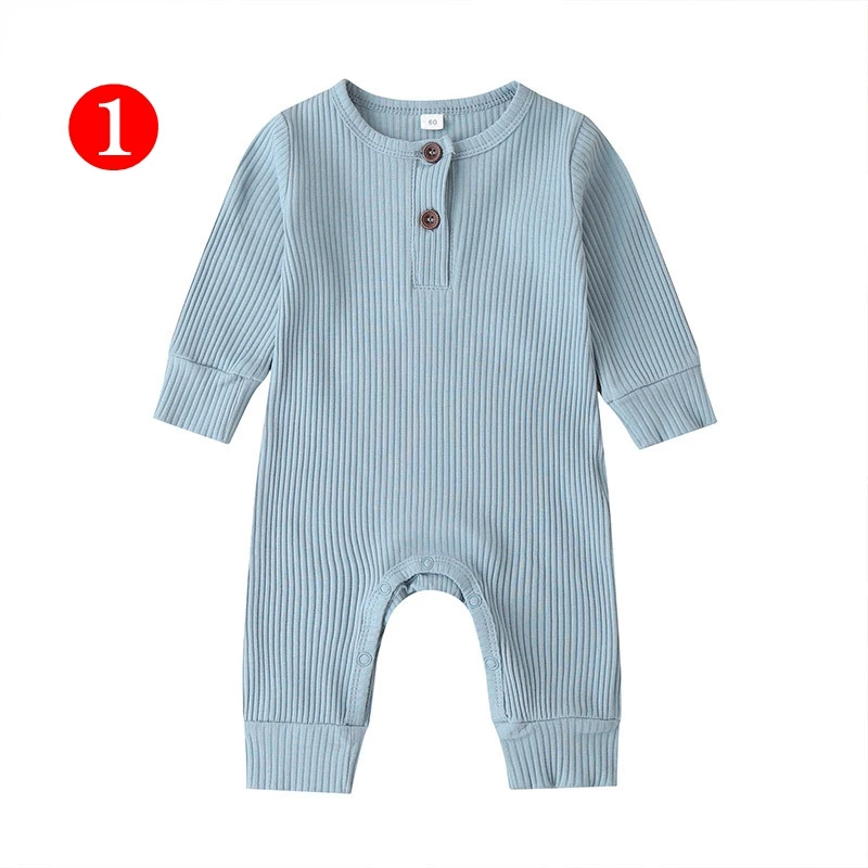 Новый дизайн, одежда для новорожденных, Одежда для младенцев, хлопковый комбинезон с длинными рукавами для мальчиков и девочек, трикотажный комбинезон одежда пятью пальцами зимние однотонные милые на возраст от 0 до 18 месяцев