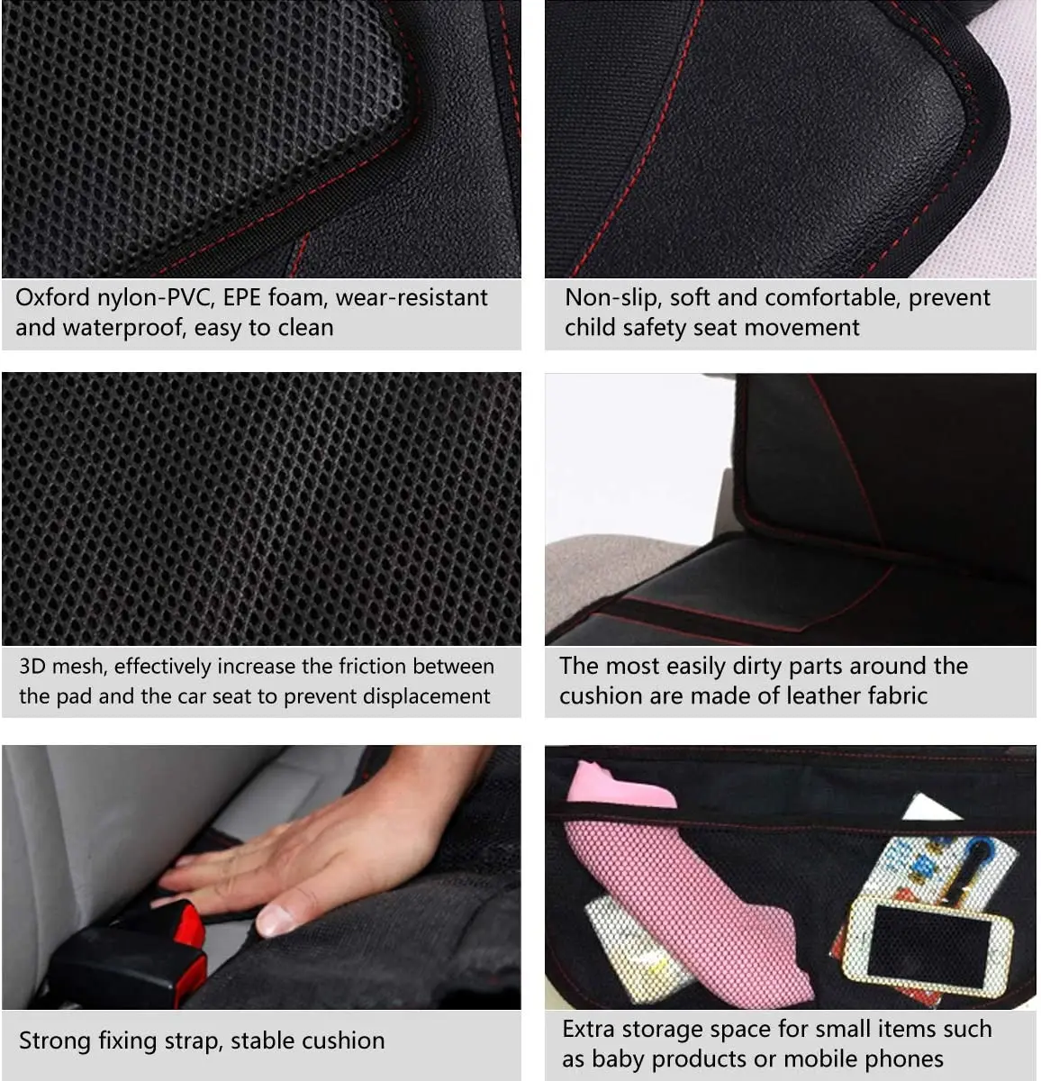 Нескользящий протектор автомобильного сиденья для детских сидений, Легкая очистка, детское сиденье с боковой защитой
