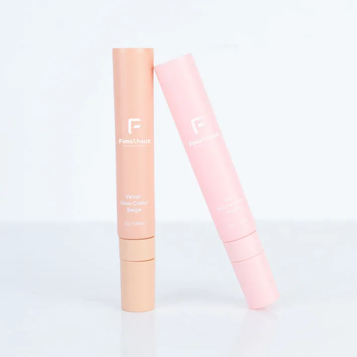 Fomalhaut new design biodegradable sugarcane 17g 0.59oz squeeze soft lip gloss tube