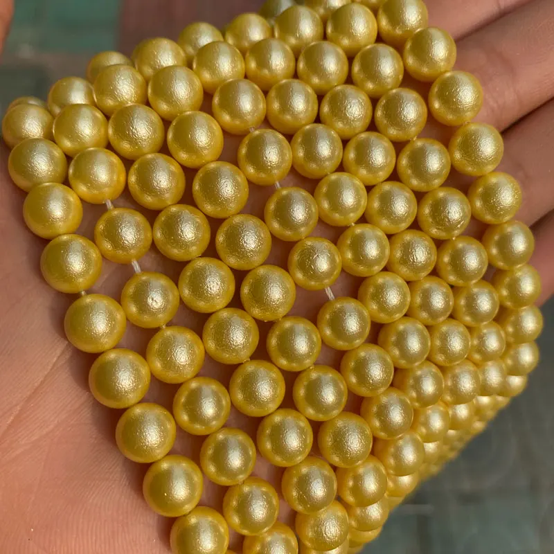 Wholesale Natural Round Matte White Sea Shell Beads for Jewelry Making Bead