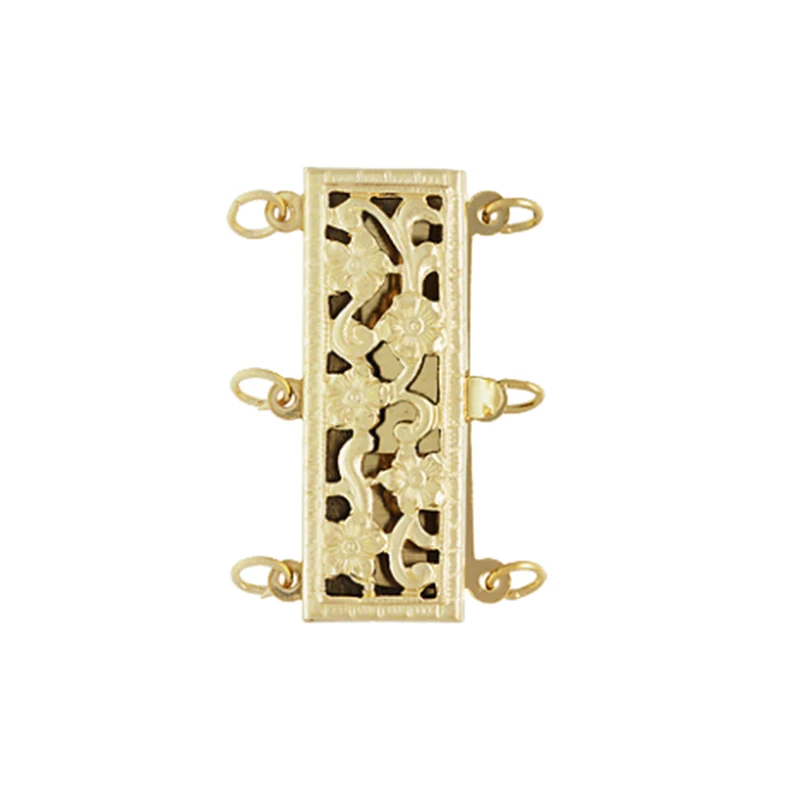 Beadsnice Gold Filled Rec Filigree Pearl Clasp 2 Row/3Row sold by PC jewelry  making materials wholesale online