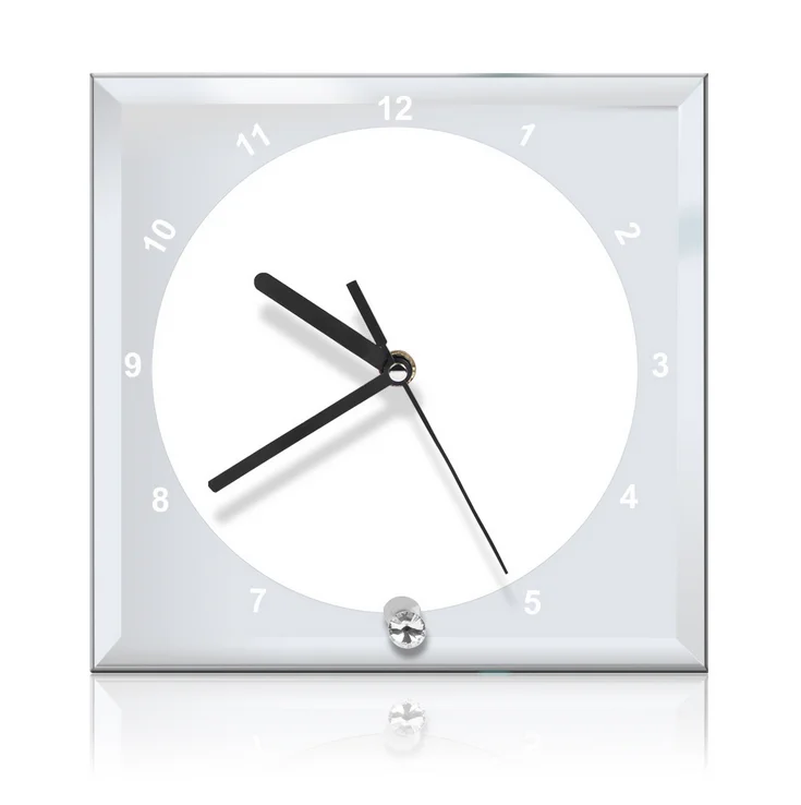 Yinsa PF002 (20*20*0.5cm) Souvenir Printable Sublimation Wall Square Glass Clock Photo Frame