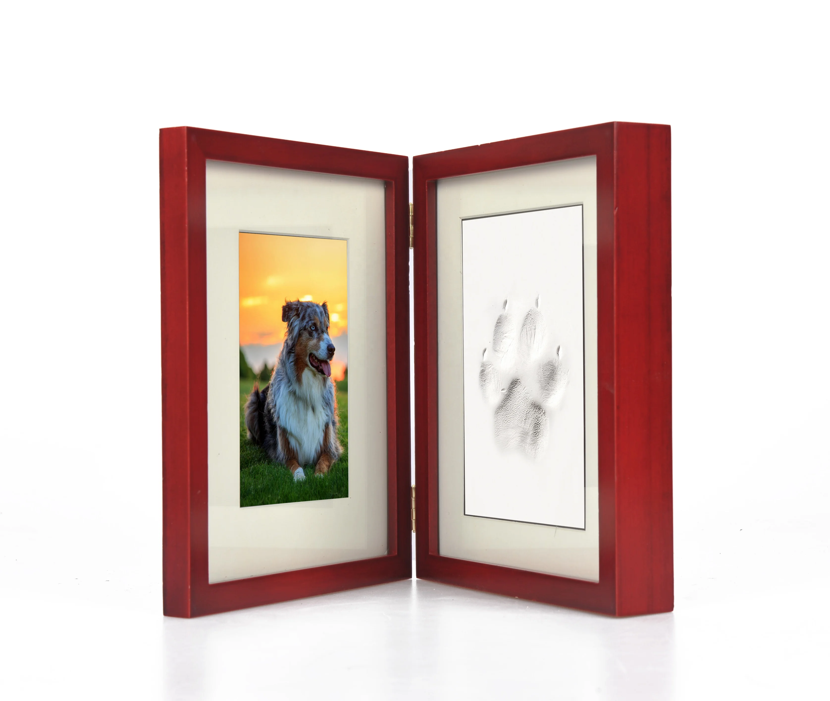 Memorial Keepsake Kit Pet Paw Print Wooden Photo Picture Frame