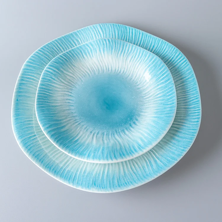 New Product High Quality Wedding Bone China Flat Dinner Dishes Ceramic Flower Shape Dinner Plates