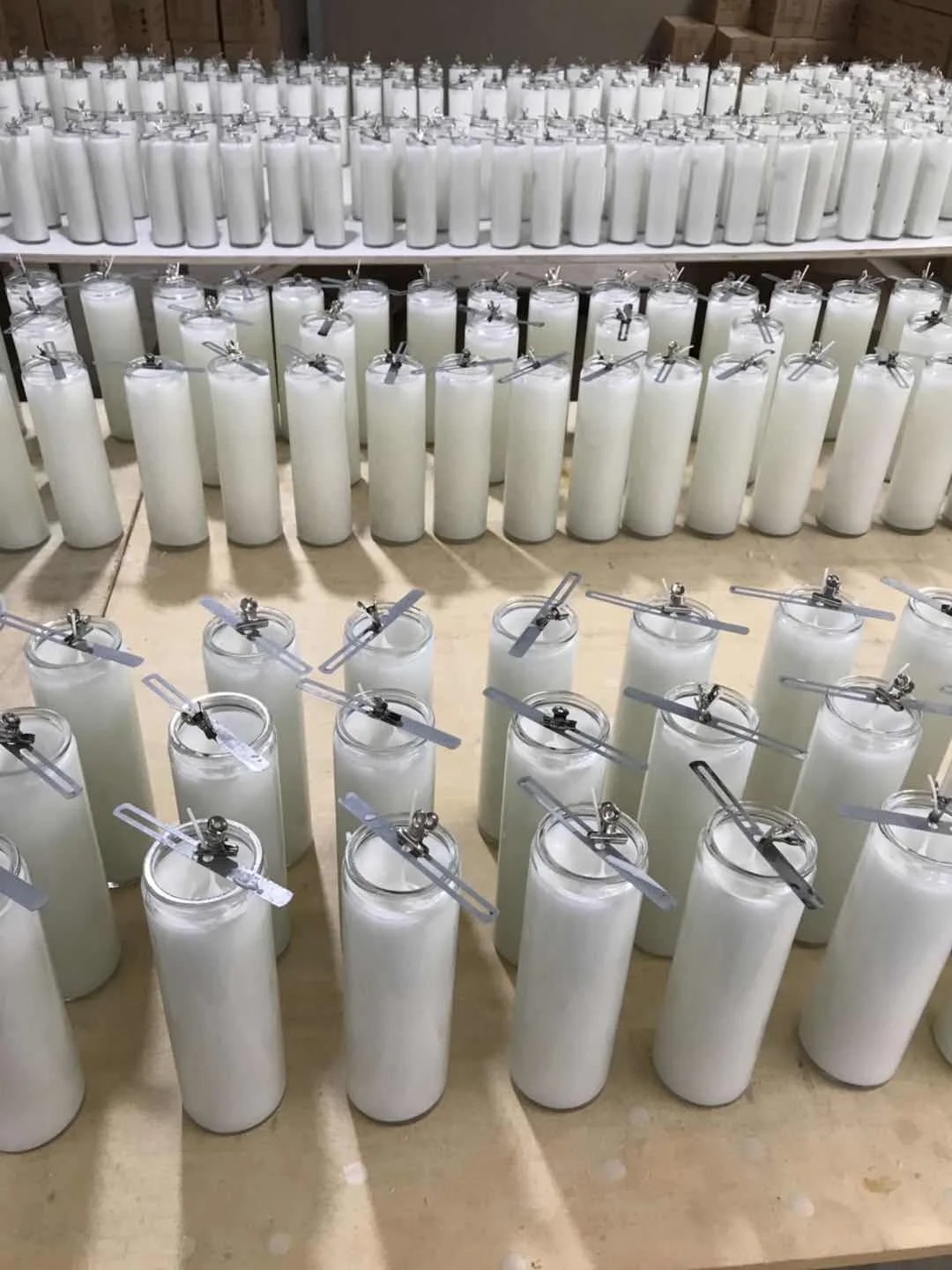 China Wholesale rainbow Colorful Candle Glass Jar Catholic Religious Candles 7 Day Candles