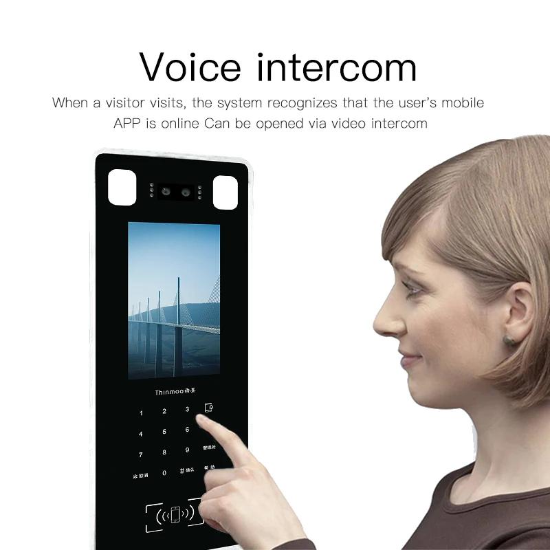 7 inch  Face & RFID  Password Identification facial recognition access control wifi apartmet intercom access control