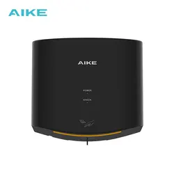Aike wall mount automatic high speed mini black ABS hand dryer AK2630S commercial easy install hand dryers
