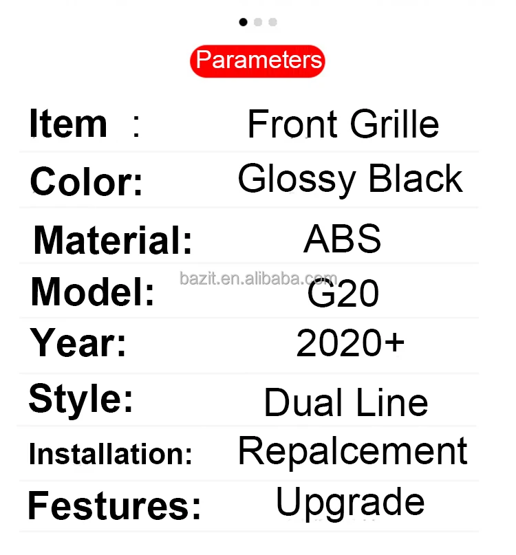 3 series G20 G28 2020+ ABS glossy black dual line kidney front grille double slat G20 front grille for BMW G20 G28