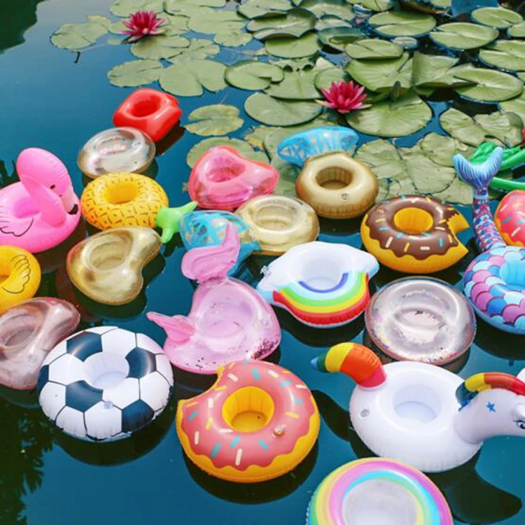 Birthday party supplies pool float cup holders swimming pool floating inflatable drink holder