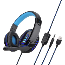 soyto OEM SY755MV factory wholesale wired RGB luminous gaming headsets game headphone with microphone cheap price  for pc ps4