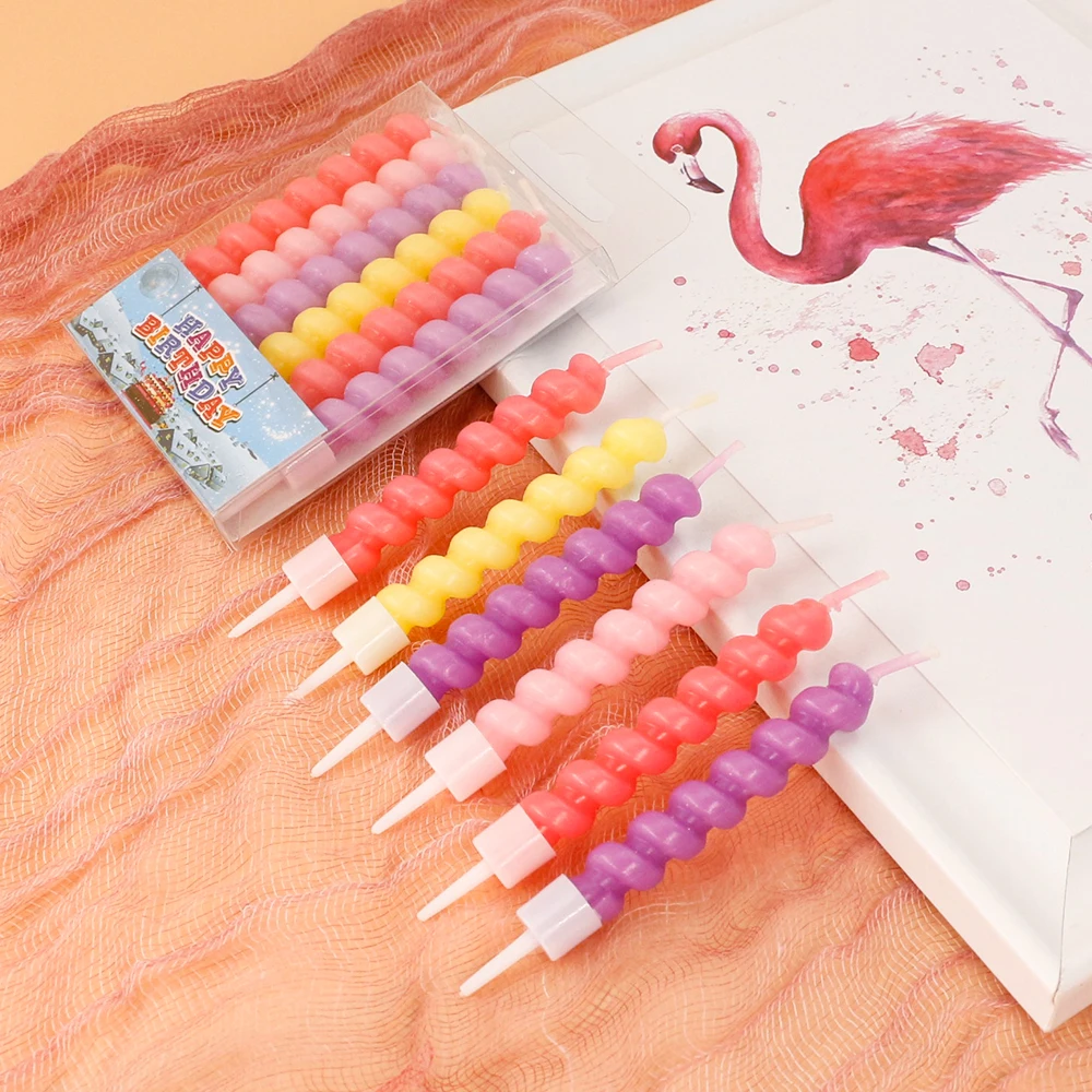 2023 Popular Wholesale Birthday Candles Colorful Spiral Birthday Cake Candles In Bulk