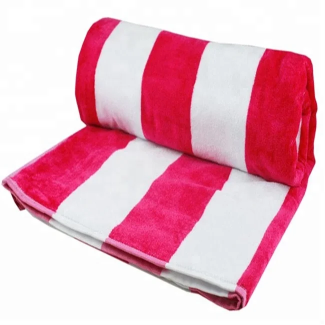 Swimming Pool Beach Towel Cabana Towels Custom 100% Cotton Striped Beach Towel