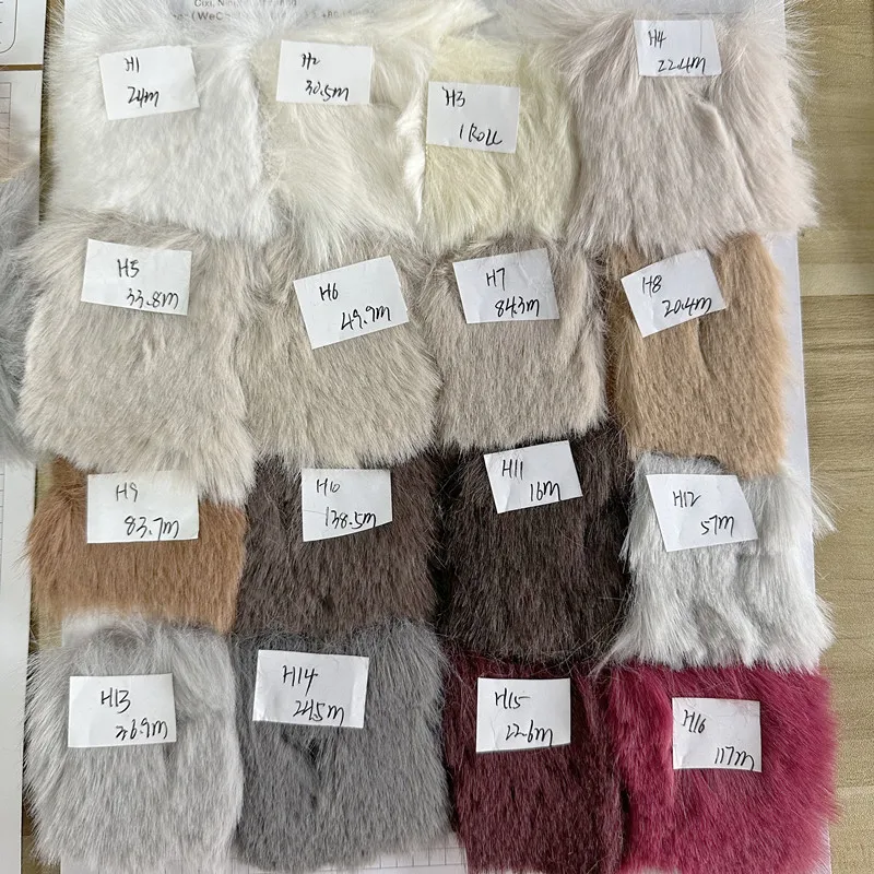 Discounted Clearance Wholesale Fabrics Fur Stocklot Hometextile Fabric Faux Rabbit Fur