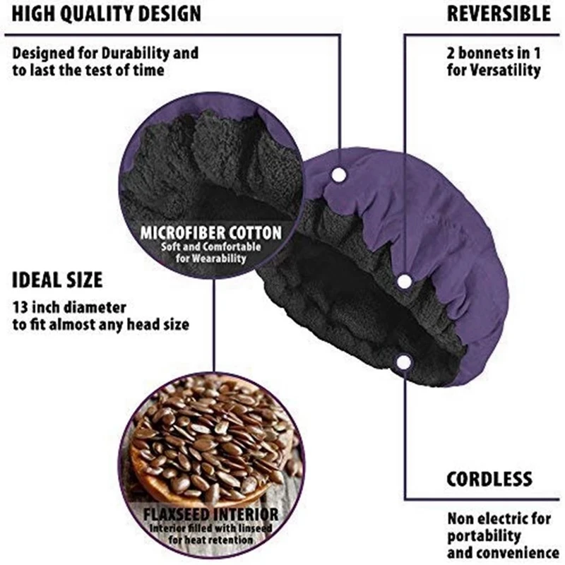 2021 best-selling product Deep conditioning hot cap reusable Cordless linseed steamer deep conditioning hot cap microwaveable