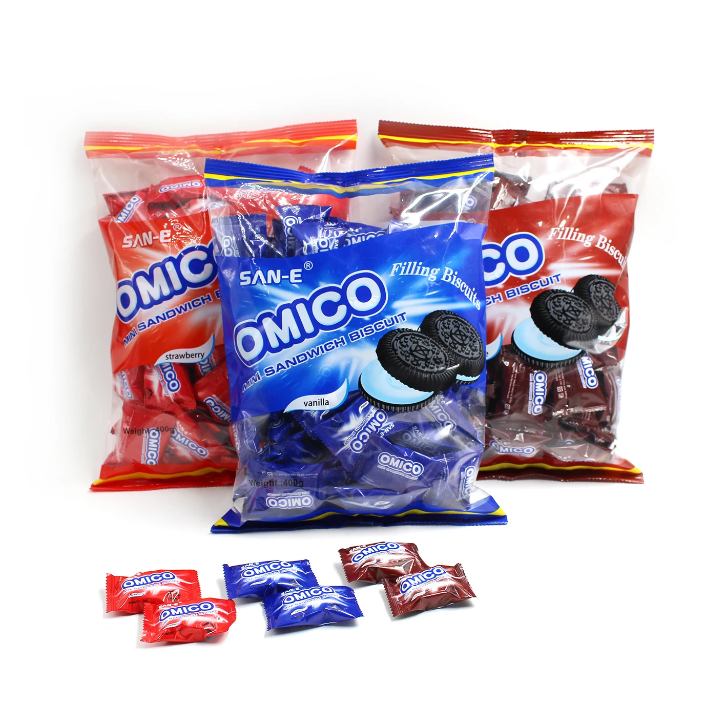 High Cost Performance 376g mini cookies and biscuits milk Strawberry cream Flavours Cracker with OEM Packing