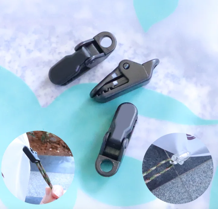 Awning Clamp Tarp Clips Snap Hangers Tent Camping Survival Tighten Clamp