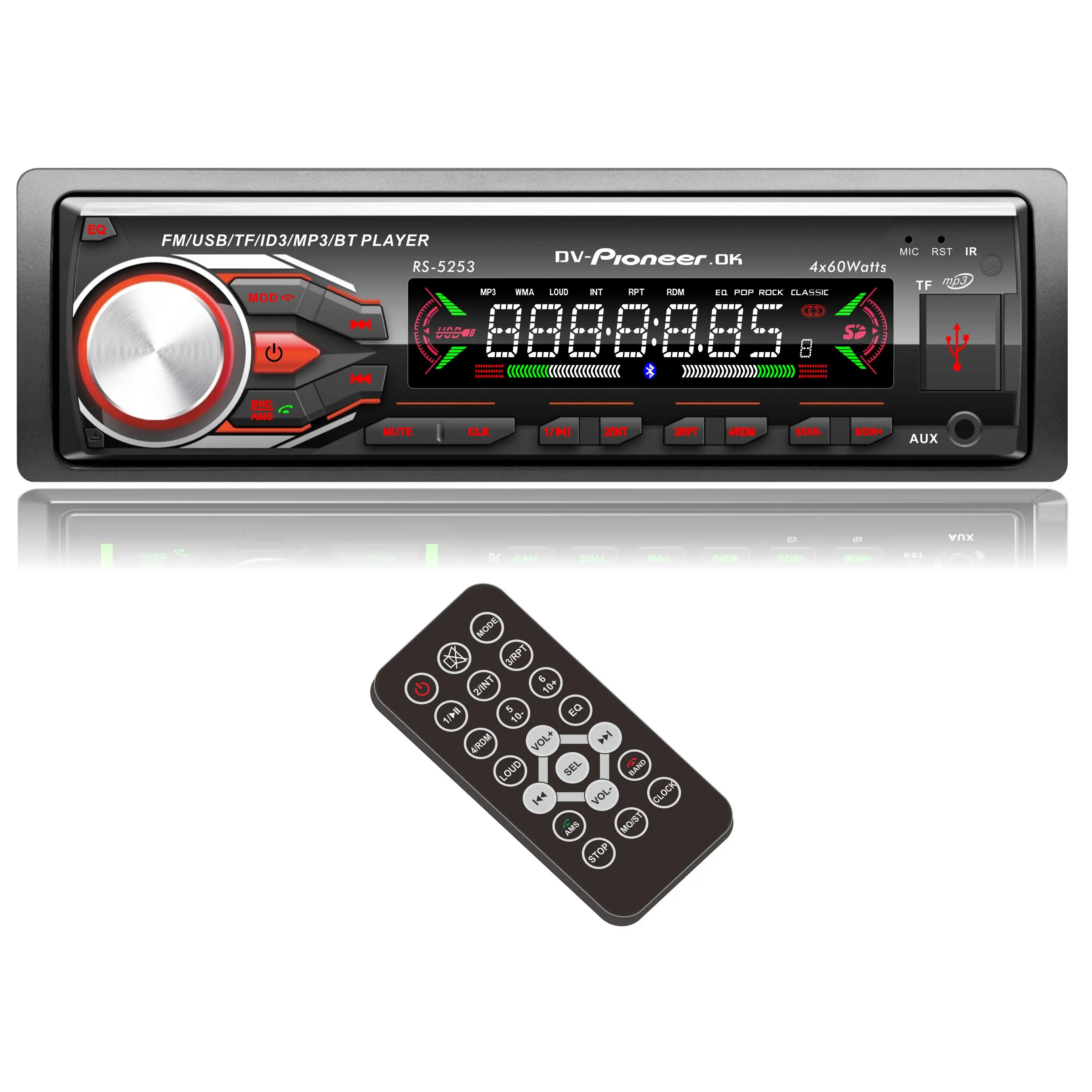 Однодиновое автомобильное FM-радио, аудио, USB, AUX, TF, Bluetooth