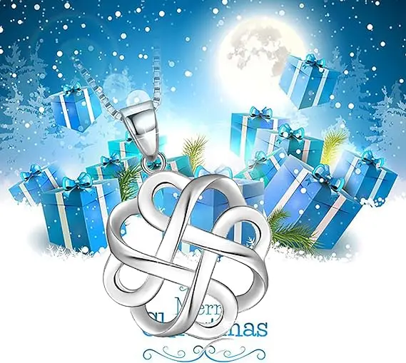 925 Sterling Silver plated Good Luck Polished Celtic Knot Cross Pendant Necklace for Womens from Indian Exporter