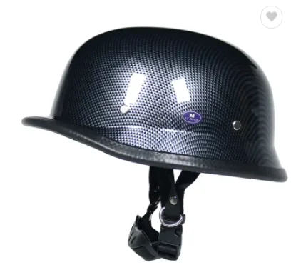 BLACK German Motorcycle Half Helmet Chopper Biker
