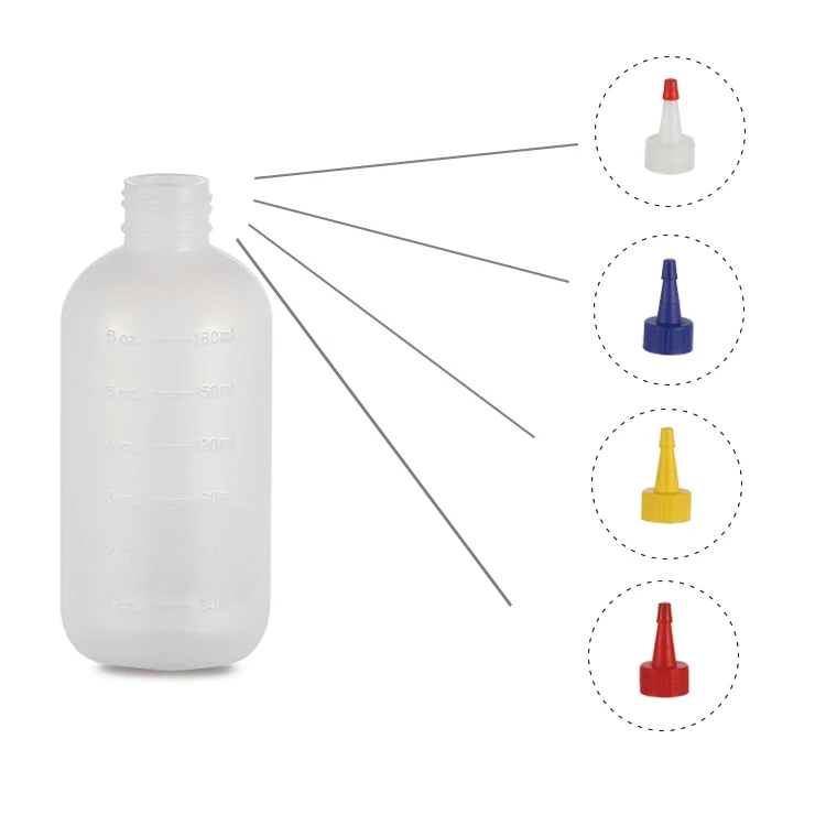 Natural color food grade 6oz 180ml PE squeezable Plastic Chili Tabasco Soy Sauce Squeeze Bottle for Ketchup