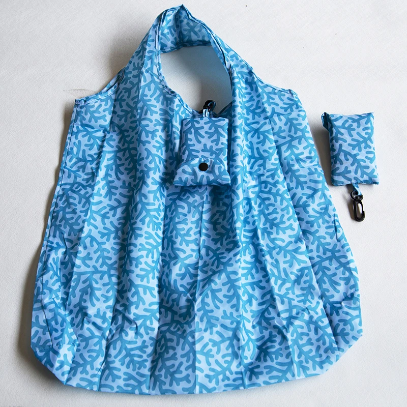 НОВАЯ Портативная сумка для покупок Yiwu 2020, модная Экологически чистая Полиэфирная Сумка для покупок получает маленькую красочную складную сумку