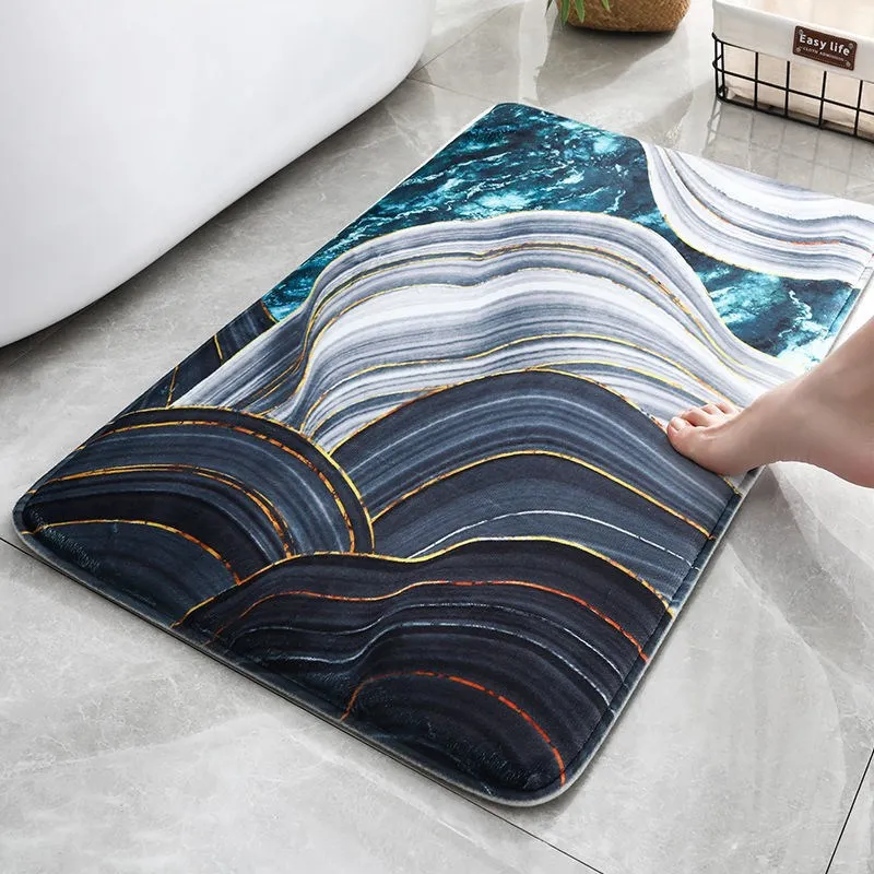 Dropship flannel soft shower mat modern absorbed water chenille memory foam hotel home bath mats