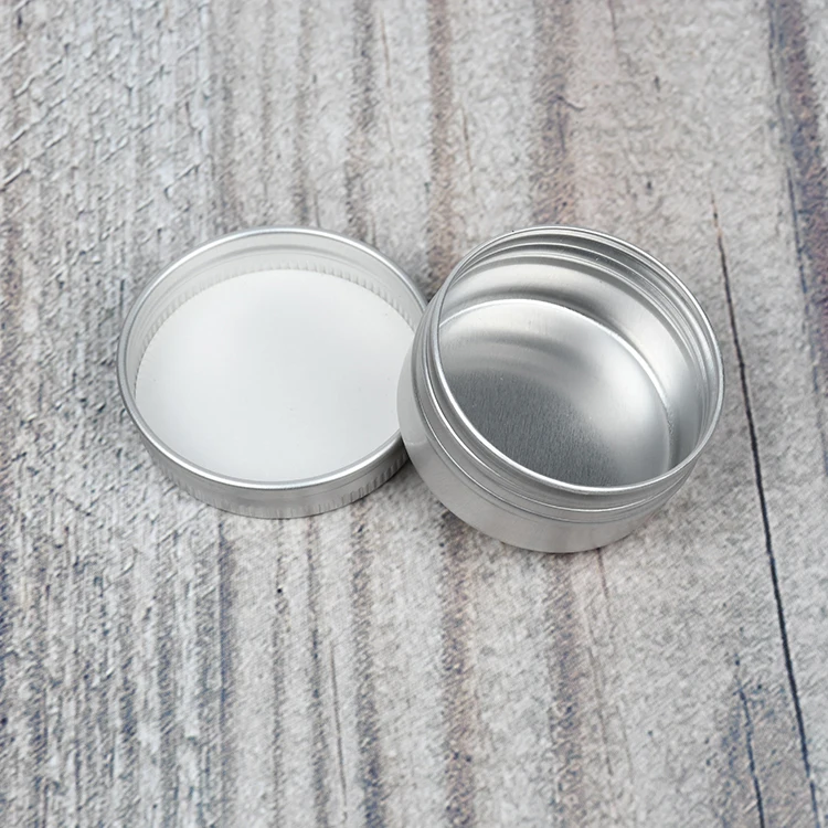 In stock 10ml 10g Silver Empty Cosmetic Metal Tin Can Lip Balm Container Aluminum Jar With Screw Cap